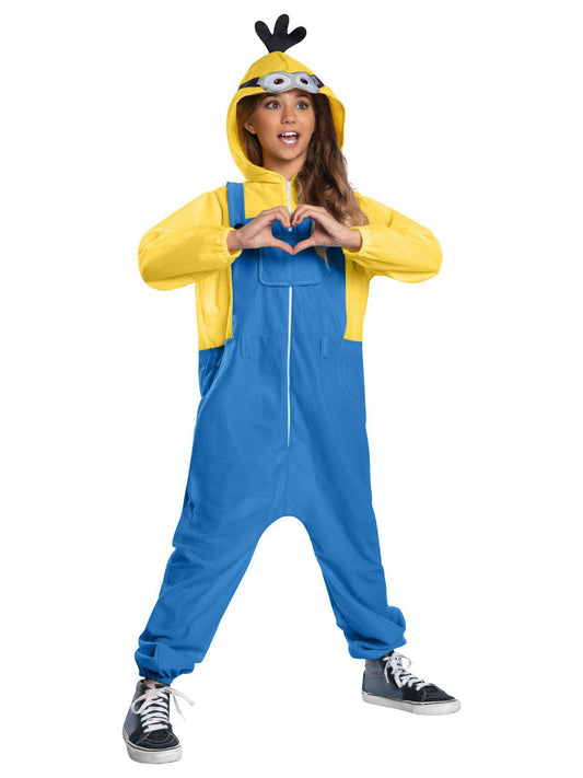 Minions Rise of Gru Kids Hooded Jumpsuit Costume | Fun character-inspired costume for playful home adventures.