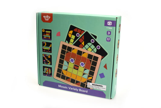 Colorful Mosaic Variety Board Game, perfect for childrens creative play and learning at home.