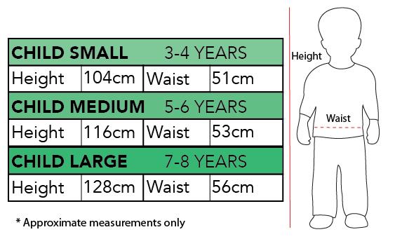 Measurements Shop Mr Fox Deluxe Costume for Kids Australia