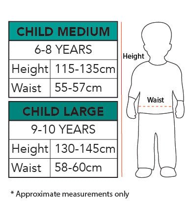 Size chart Kids Mr Wolf Sly Bad Guys Costume