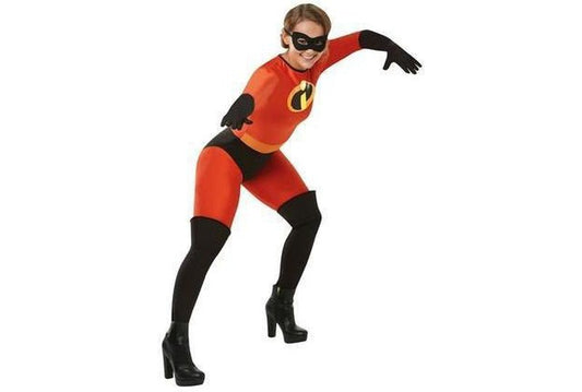 Disney Pixar Incredibles 2 Mrs Incredible Adult Costume Set for childrens dress-up fun.