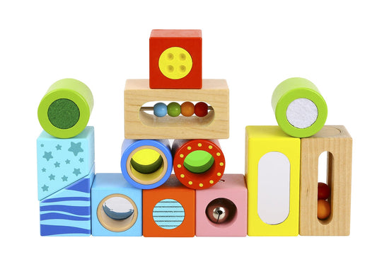 Multifunctional blocks for kids with texture and sound, engaging sensory play at home.