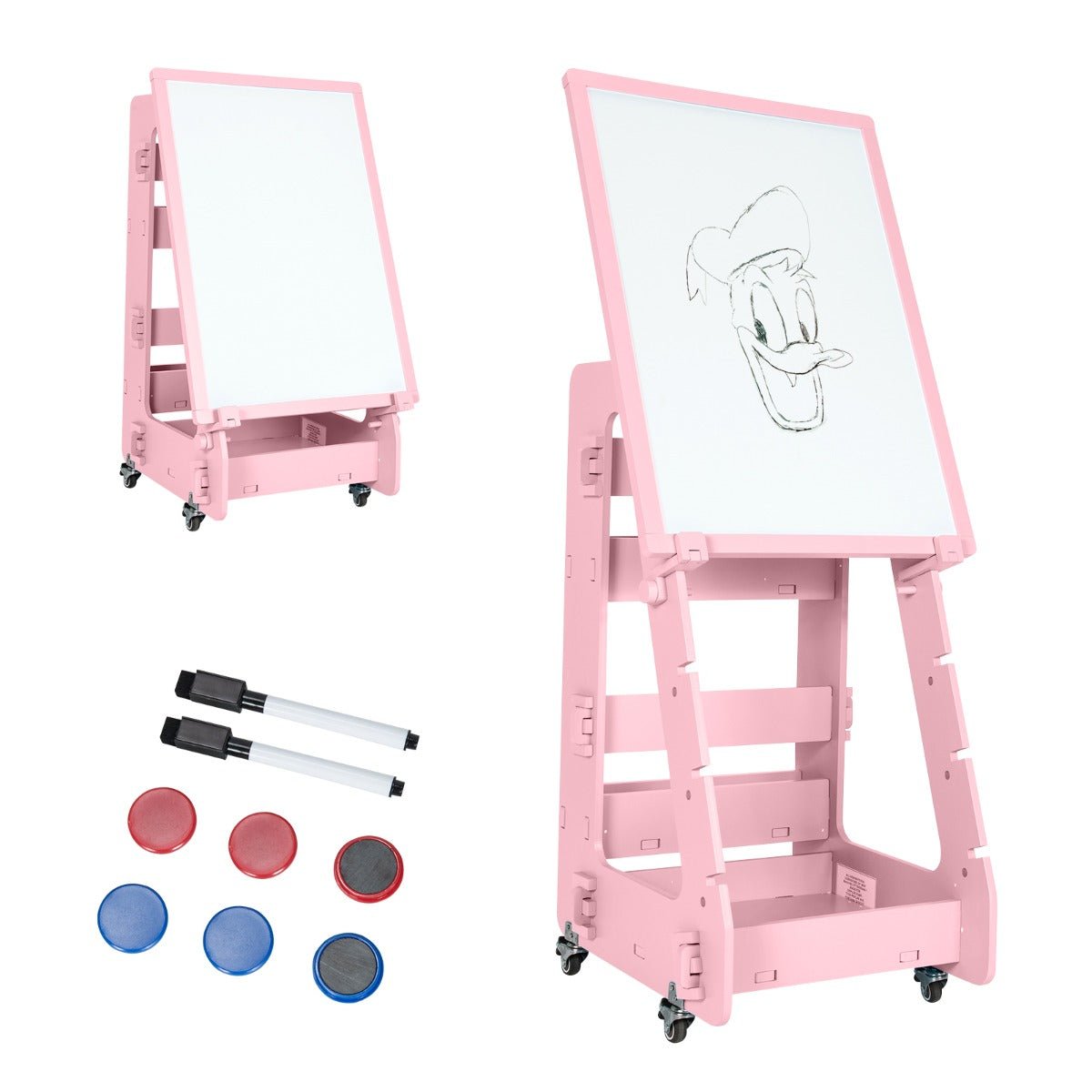 Multifunctional Pink Art Easel for Kids - Spark Imagination with Built-in Storage