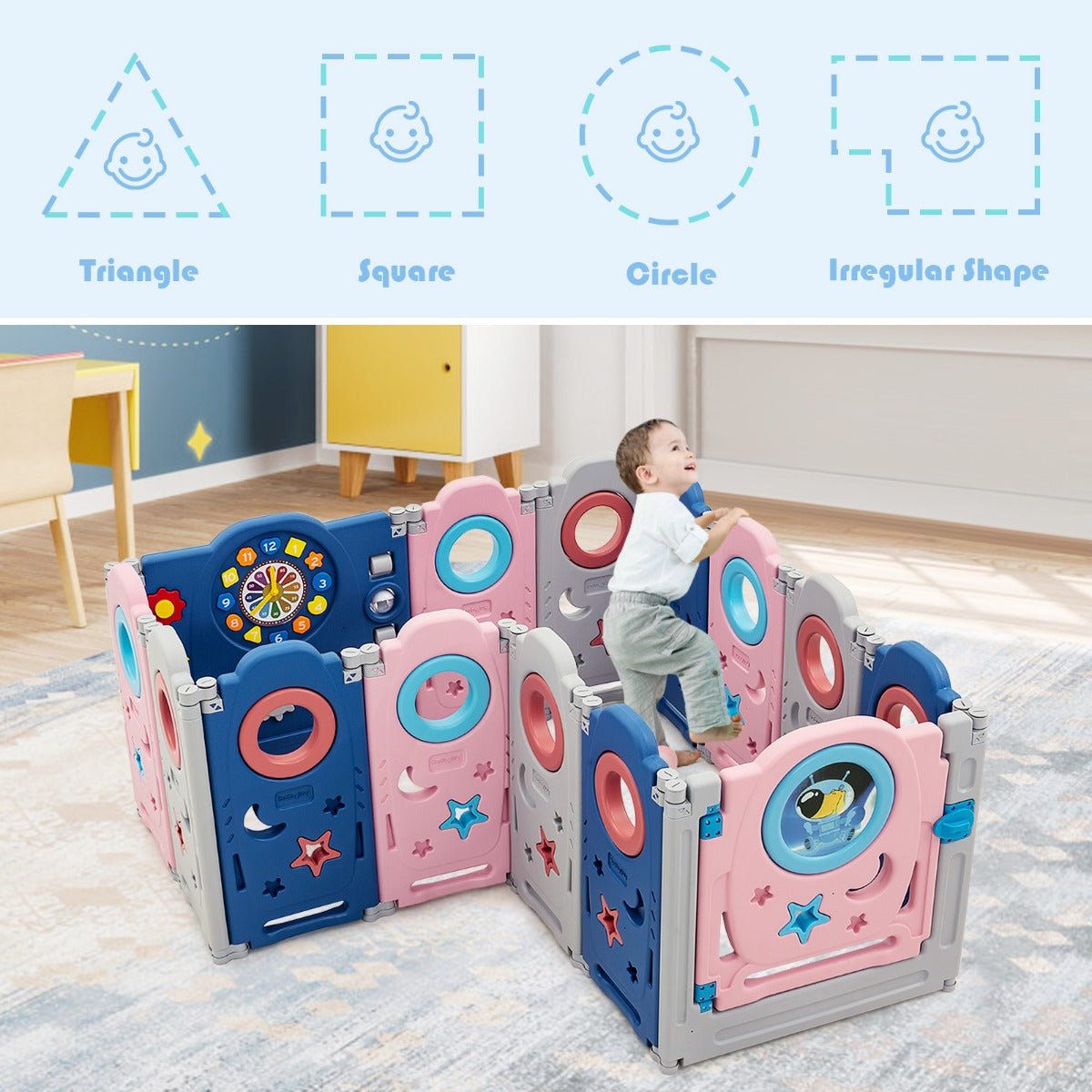 Secure Living Room Baby Playpen with Door Lock for Playtime Confidence