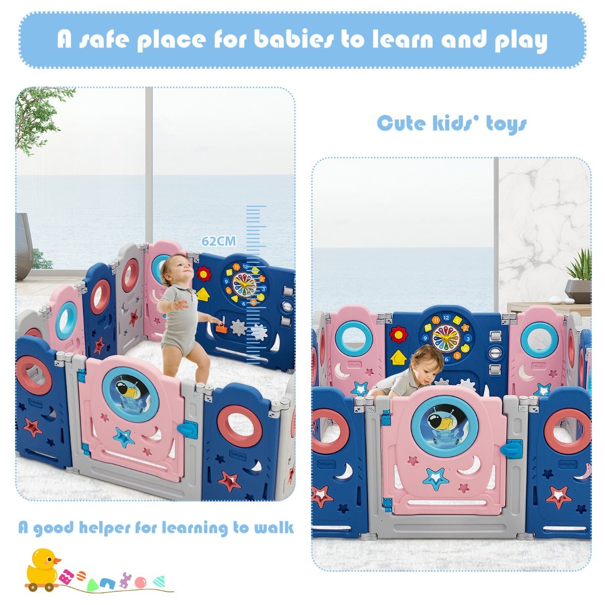 Multi-Use Baby Playpen with Door Lock, Perfect for Living Room Safety