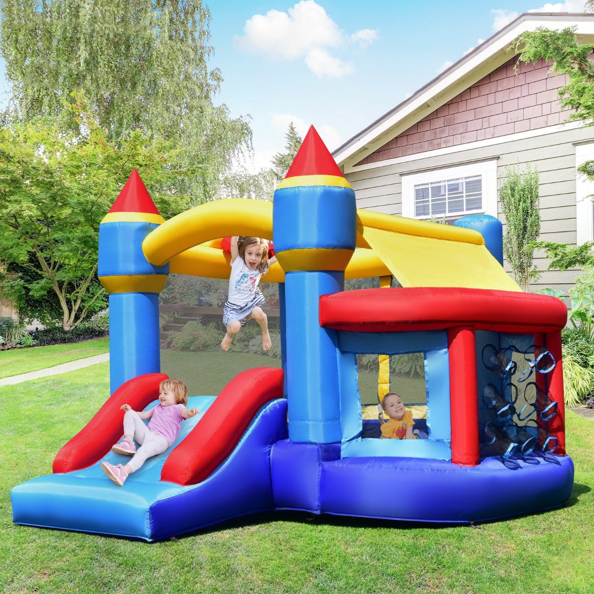 Endless Backyard Adventures: Inflatable Bounce House with Slide (Blower)