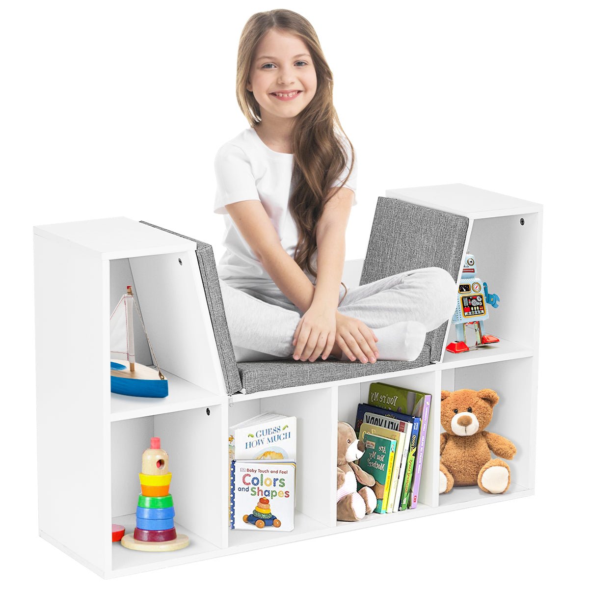  Kid's Wooden Toy Storage - Organizer with 5 Drawers, Clean and Clear