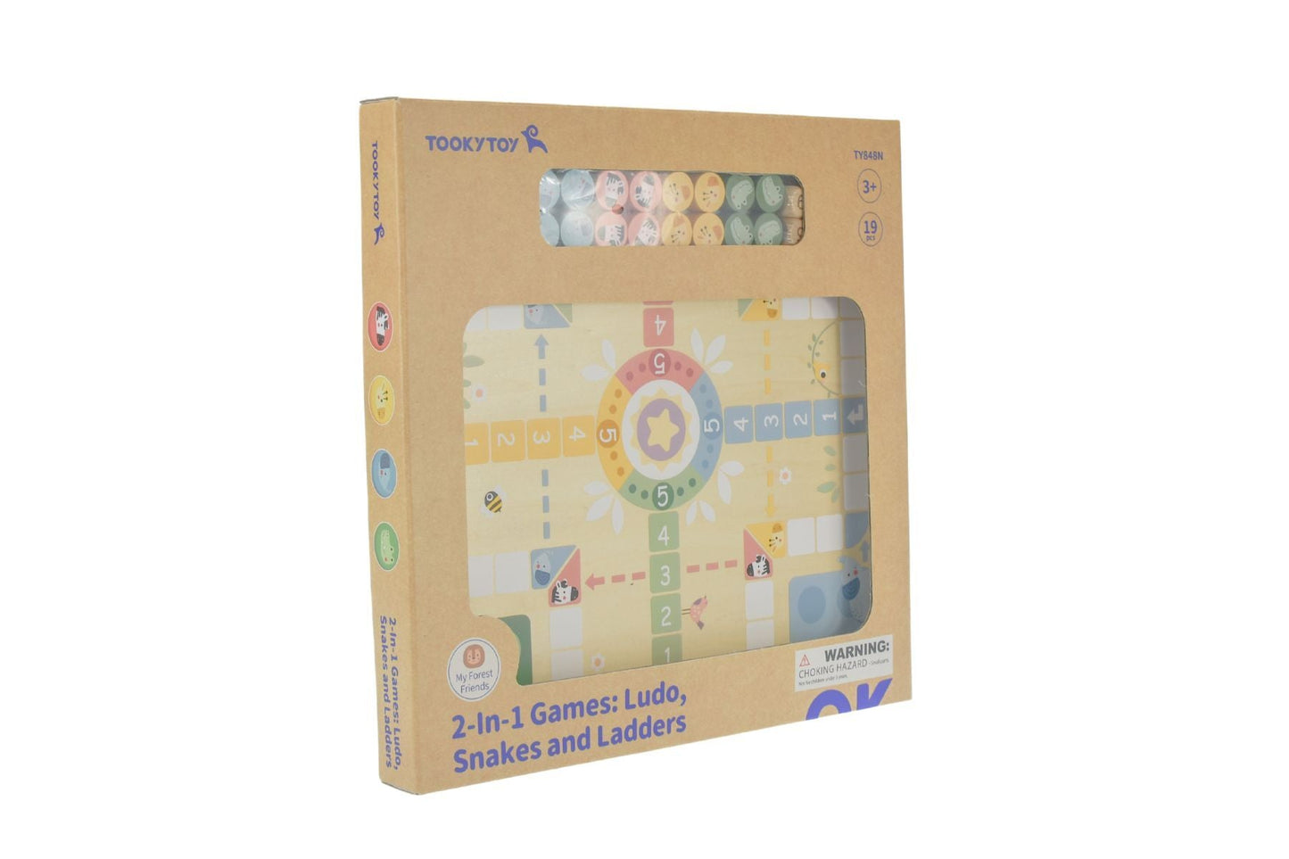 My Forest Friends Wooden Board Game - Ludo, Snakes And Ladders for kids home entertainment