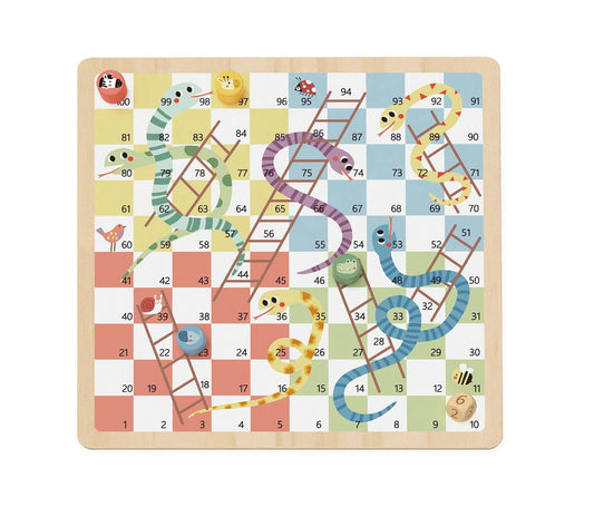 My Forest Friends 2-in-1 Wooden Board Game for kids - Ludo and Snakes and Ladders.