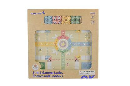 My Forest Friends 2 In 1 Wooden Board Game - Ludo and Snakes And Ladders for kids fun and learning.