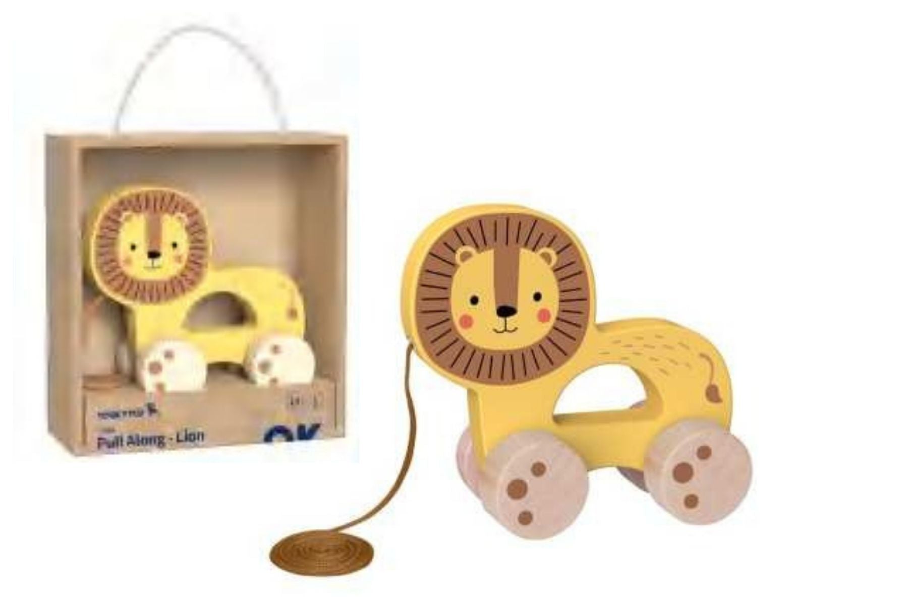 My Forest Friends Pull Along Lion - Fun, sturdy wooden toy for childrens imaginative play.