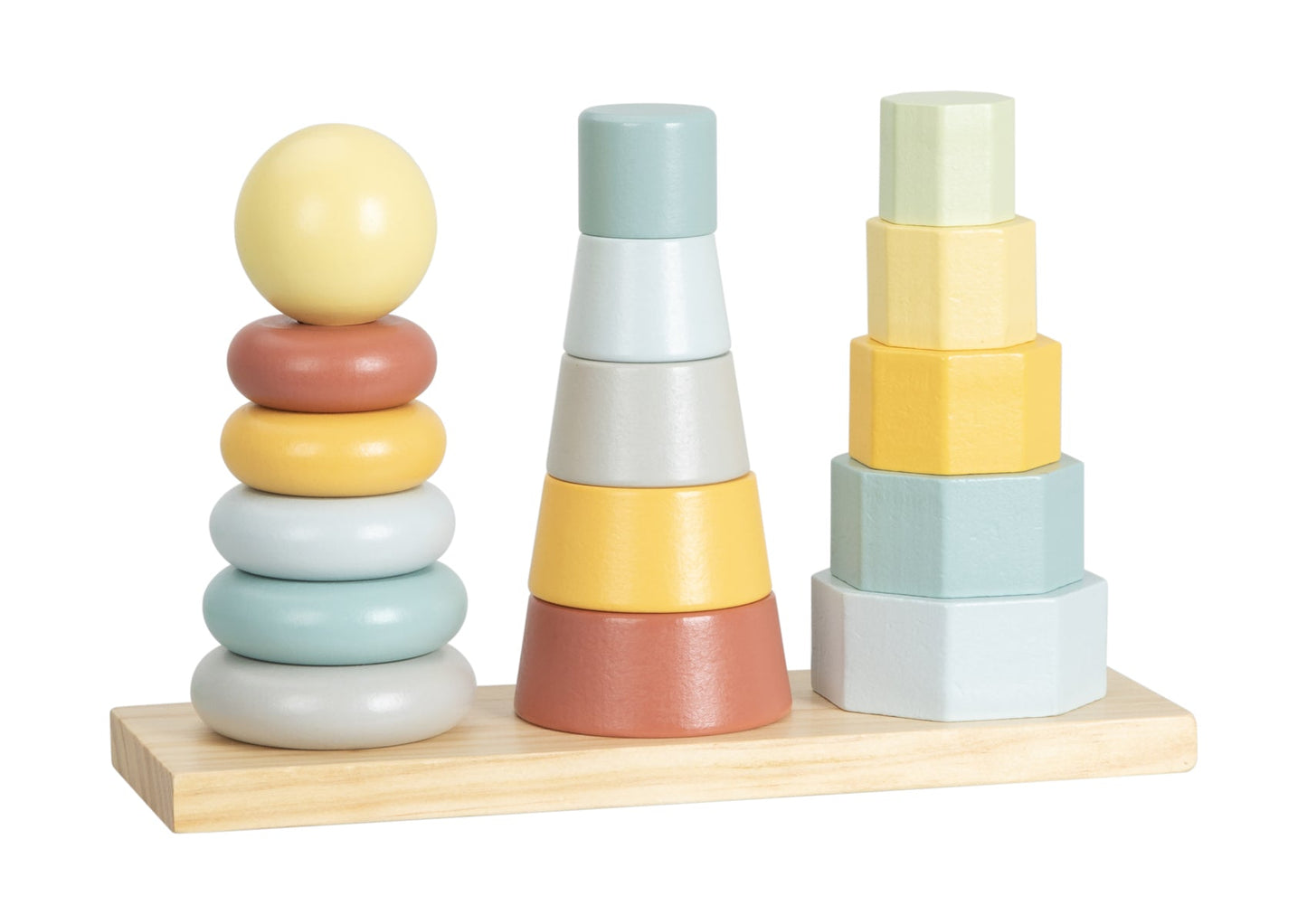 My Forest Friends Shape Tower | Interactive wood stacking toy for kids to learn shapes.