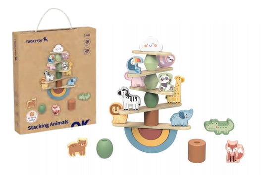 My Forest Friends Stacking Animals | Colorful, stackable wooden animals for imaginative play at home.