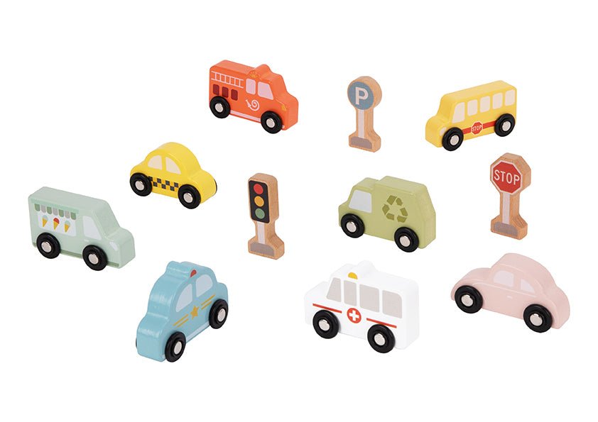 My Forest Friends Transportation and Street Sign Set | Cute woodland-themed playset for interactive learning at home.