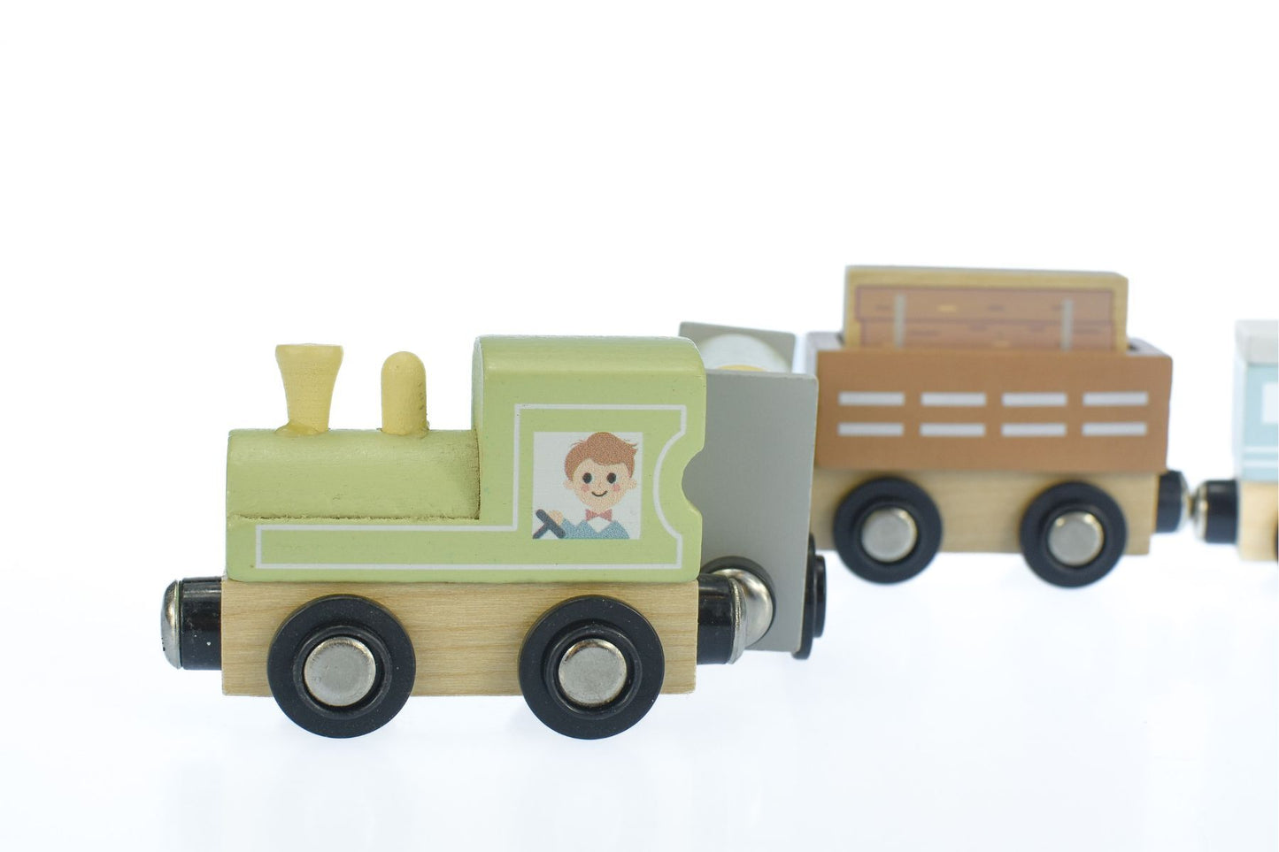 My Forest Friends Wooden Train and Carriage Set - Imaginative play toy for kids.