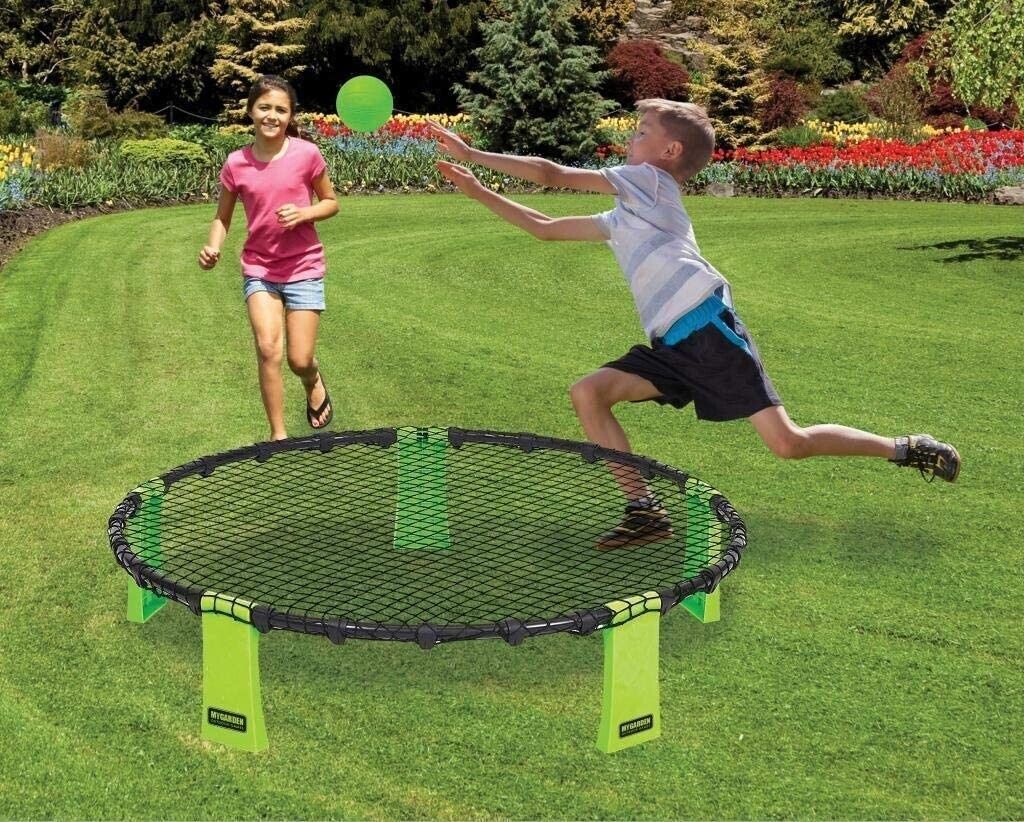 Outdoor Volleyball-Style Rebound Game Set for Kids 3+ with Target, Balls, and Inflator