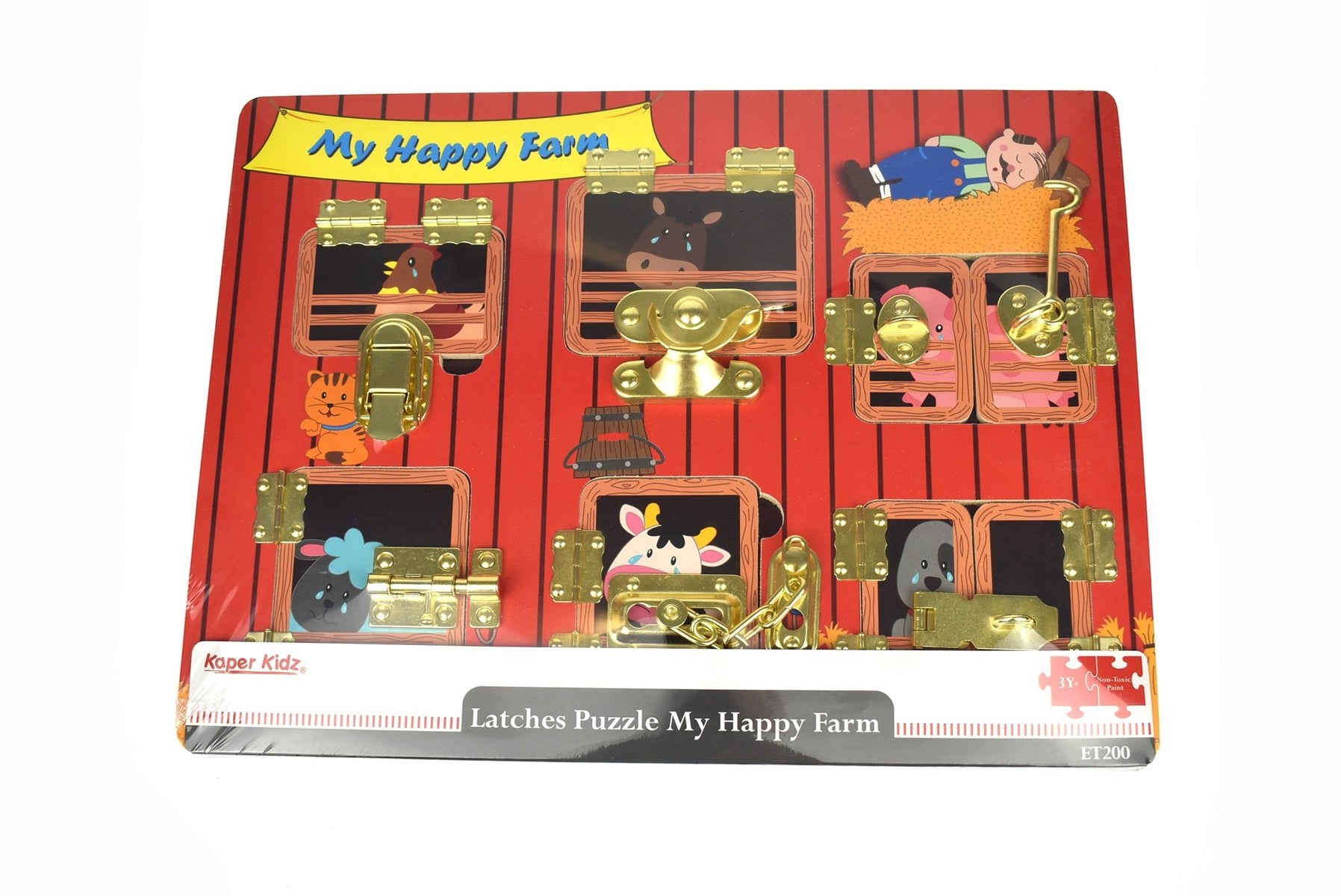 My Happy Farm Latches Puzzle | Interactive farm-themed puzzle with latches for engaging cognitive play.