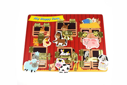 My Happy Farm Latches Puzzle | Interlocking farm-themed pieces for fun, educational play at home.