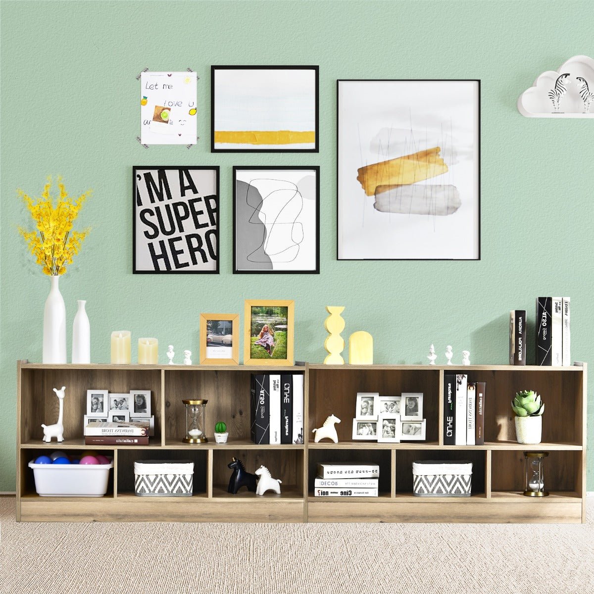 Organize with Ease: Kids Natural Storage Shelf