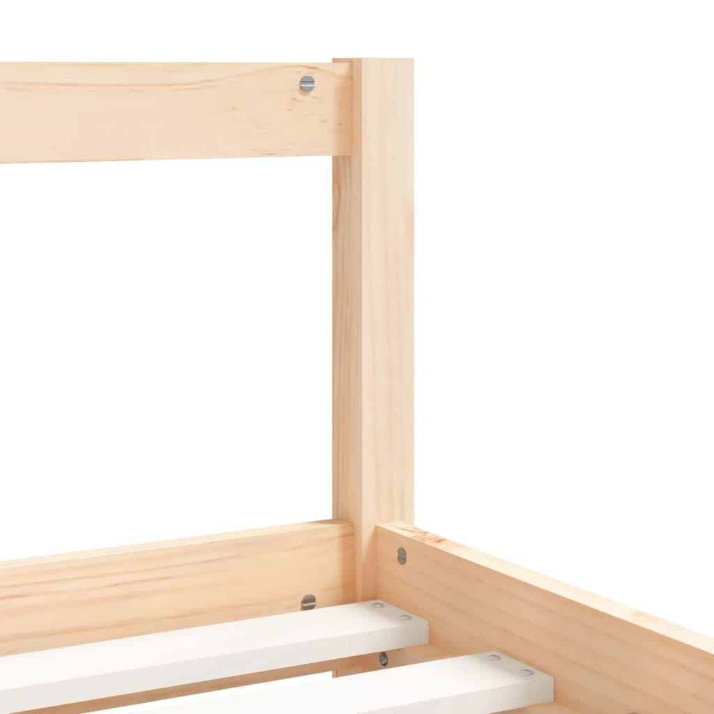 Kids pine bed frame with storage drawers - practical and charming in natural design.