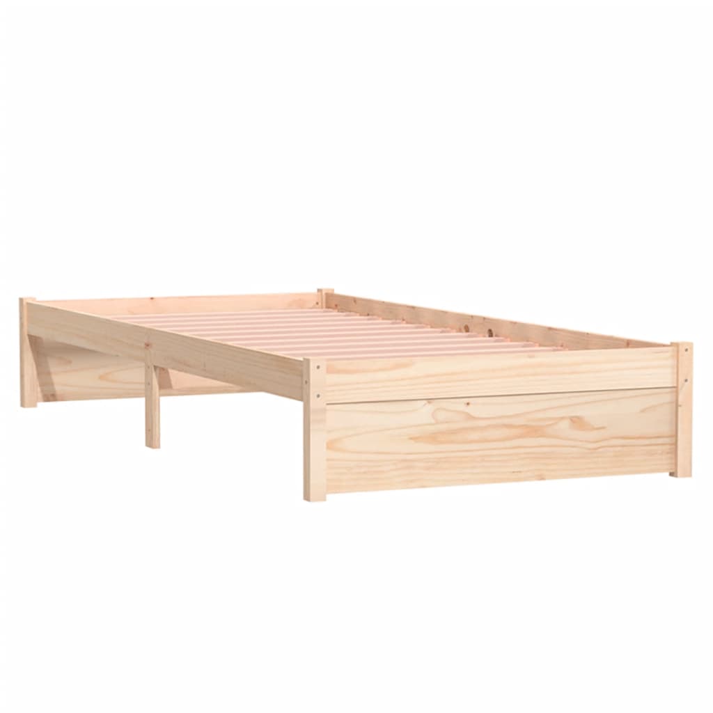 Natural Pine Wood Bed Frame Single Size Simplicity - Kids Mega Mart