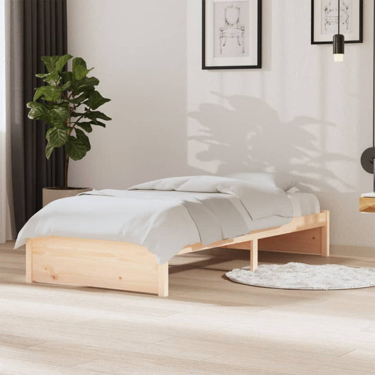 Kids single bed frame in natural pine with minimalist design for stylish childrens bedrooms.