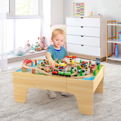 All Aboard for Playtime: Natural Wooden Train Set