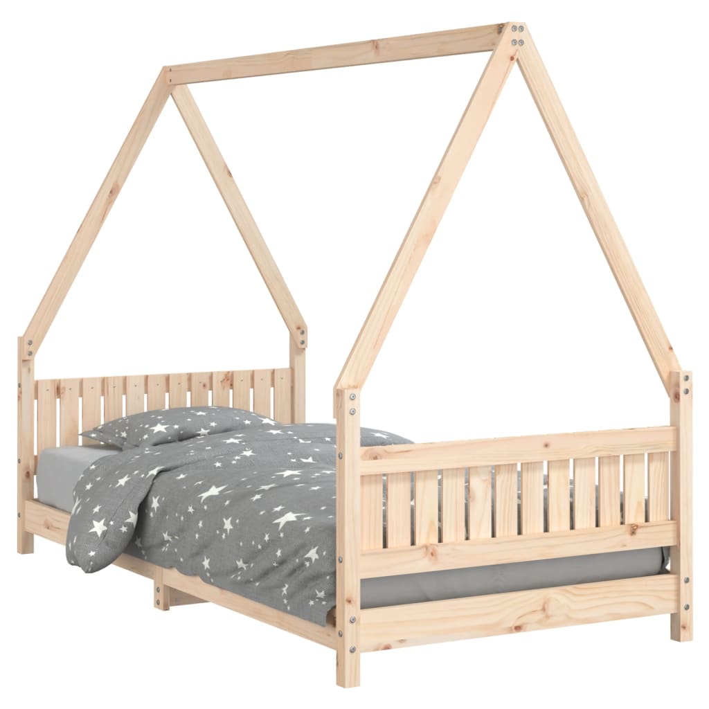 Whimsical solid pine house bed frame designed for kids rooms, adding playful charm.