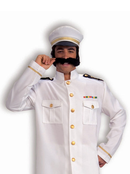 Navy Captain costume set with white uniform and cap for kids dress-up play.