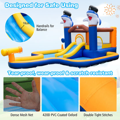 Inflatable Bounce House and Water Park - Entertaining kids with splashing fun at home.