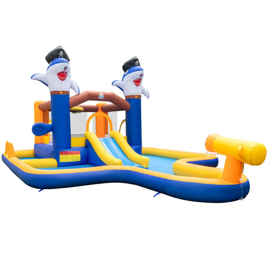 Kids Inflatable Water Slide Bounce House Combo with Pool for backyard play and fun.