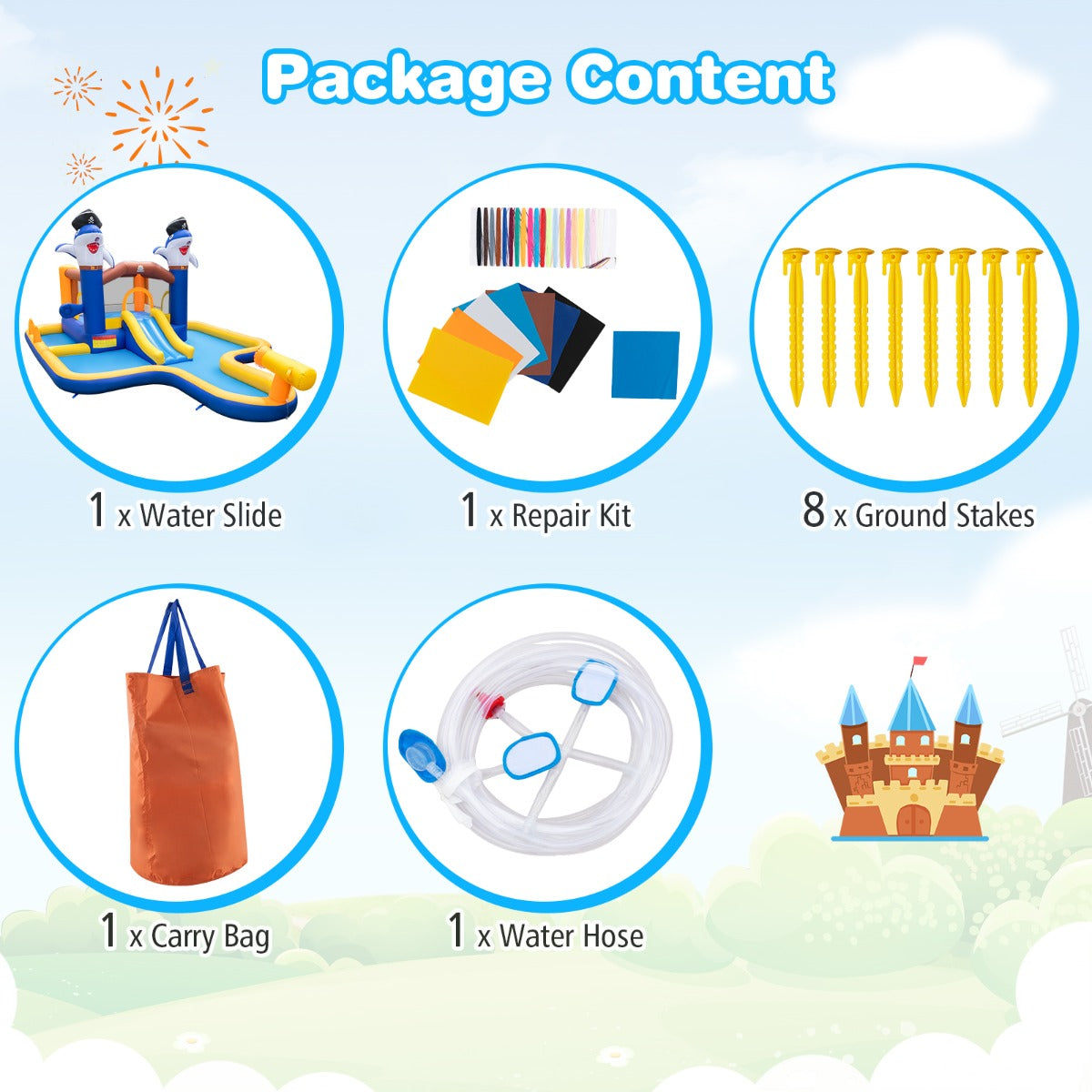 Inflatable Bounce House and Water Park with Blower Kids Home Fun and Entertainment
