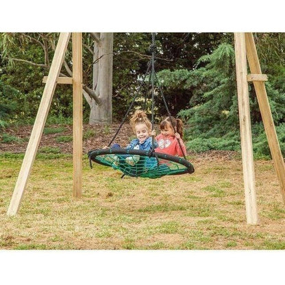 Oakley Swing Set with Spidey Web Swing, ideal for backyard fun and active play.