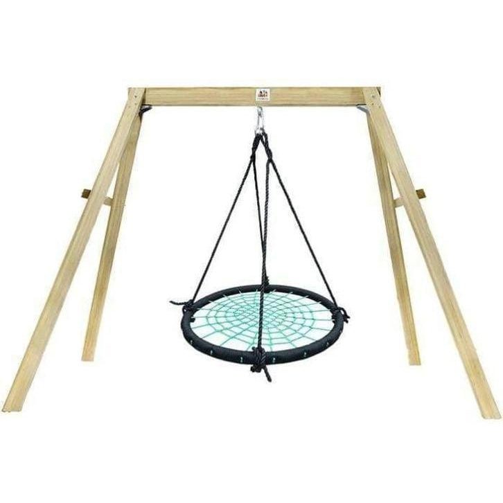 Oakley Swing Set with 1.2m Spider Web Swing for backyard fun, perfect for kids.