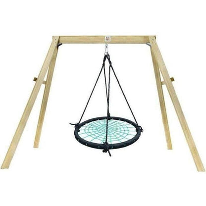 Oakley Swing Set with 1.2m Spider Web Swing for backyard fun, perfect for kids.