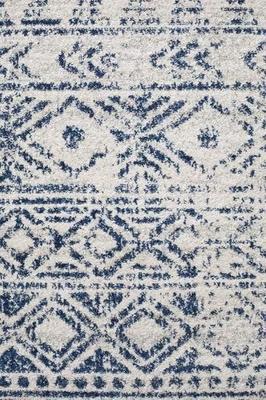 MODERN Oasis Ismail White Blue Rustic Floor  Rug
