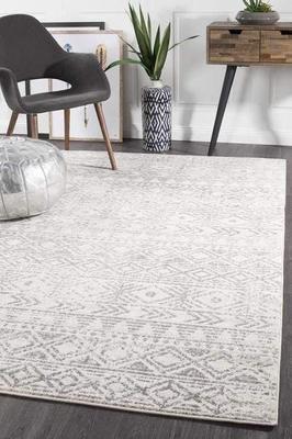 MODERN Oasis Ismail White Grey Rustic Floor  Rug