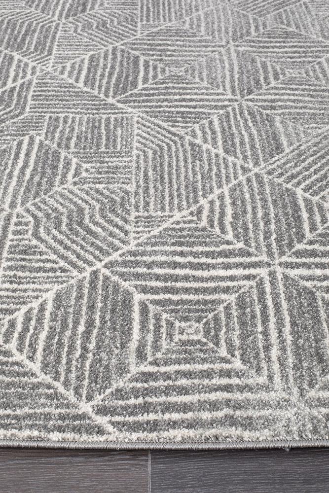 Oasis Kenza Contemporary Silver Rug for Living Room