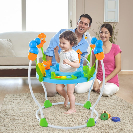 Ocean Discovery Baby Jumper with 5-Height Adjustable Activity Center, stimulating play at home.