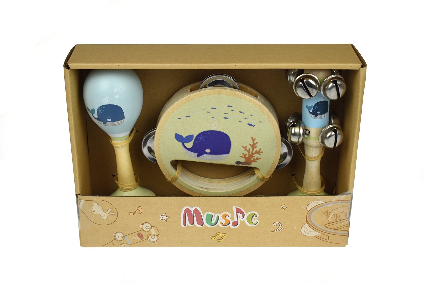 Ocean Harmony Wooden Whale Music Set for Kids - Kids Mega Mart