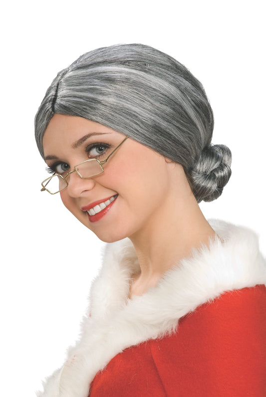 Grey old lady wig adds realism to childrens costumes, perfect for play and dress-up.