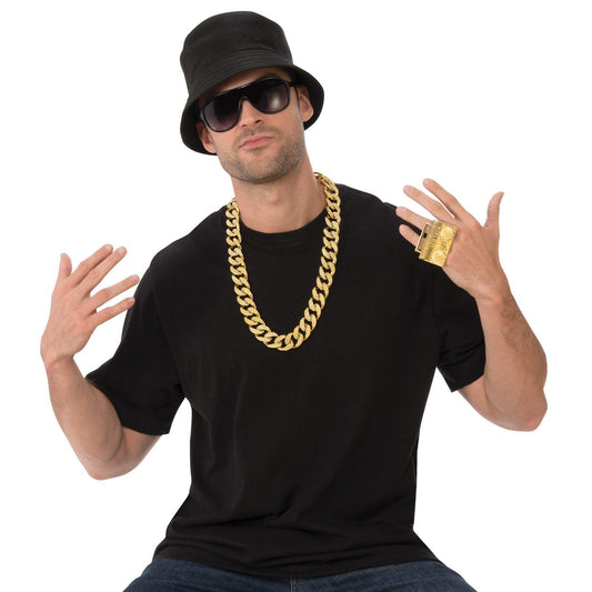 Kids 4 Piece Old School Rapper Costume Kit - Perfect for Fun Dress-Up Play at Home