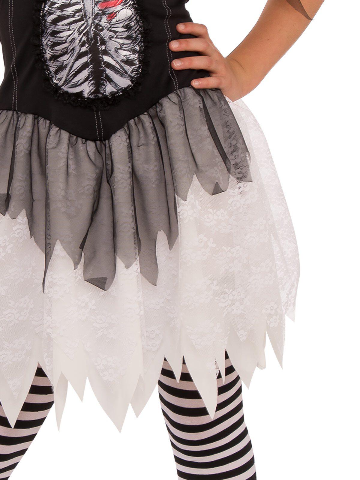 Halloween teen costume set with spooky open ribs design for home dressing-up fun.