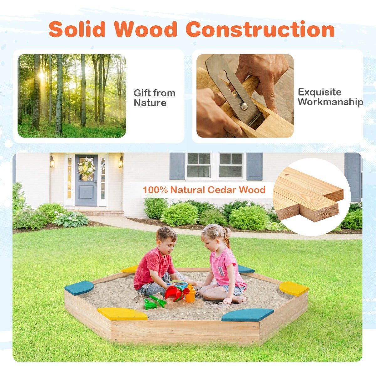 Quality Outdoor Playtime: Kids Wood Sand Box for Sale