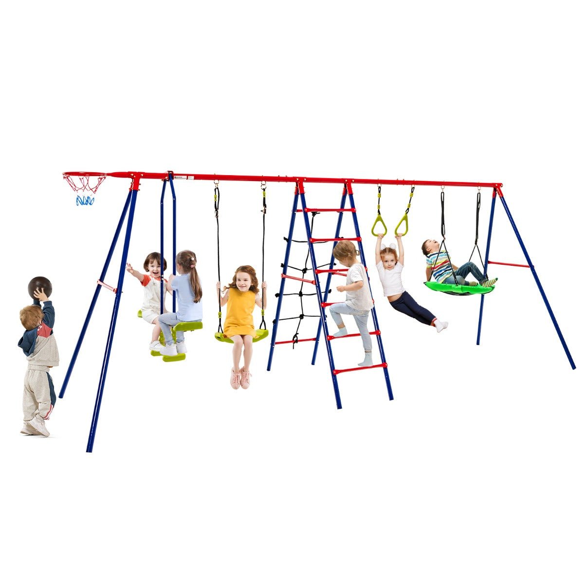 Climbing Ladder Swing Set: Active Outdoor Fun for Kids