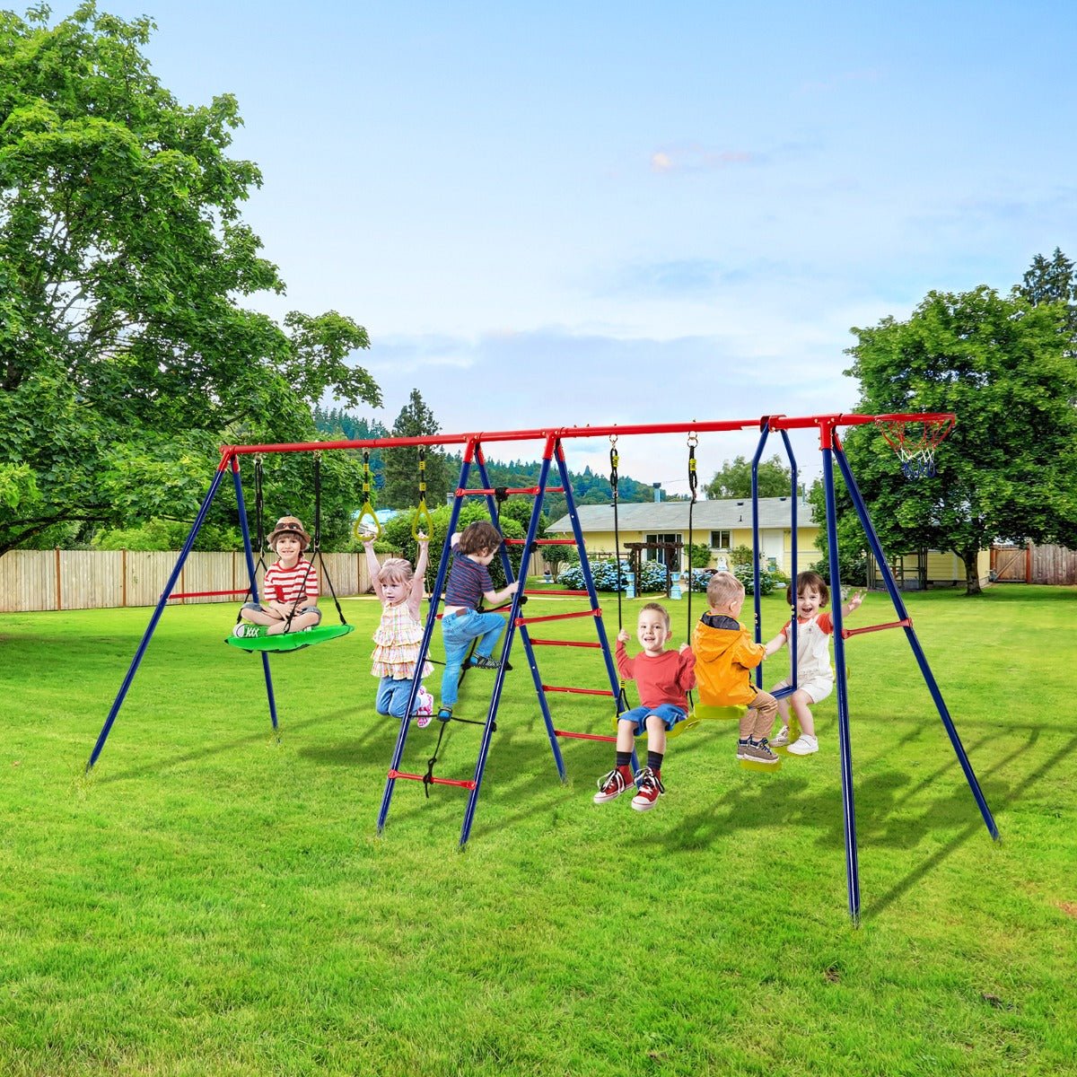 Swing Set with Climbing Ladder: Outdoor Joy and Adventure for Children