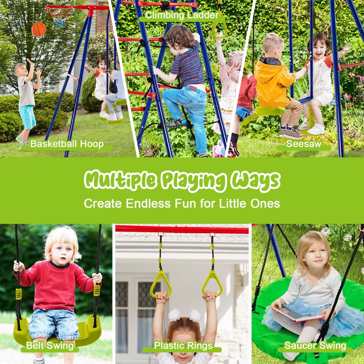 Swing Set with Climbing Ladder: Outdoor Fitness and Fun for Children