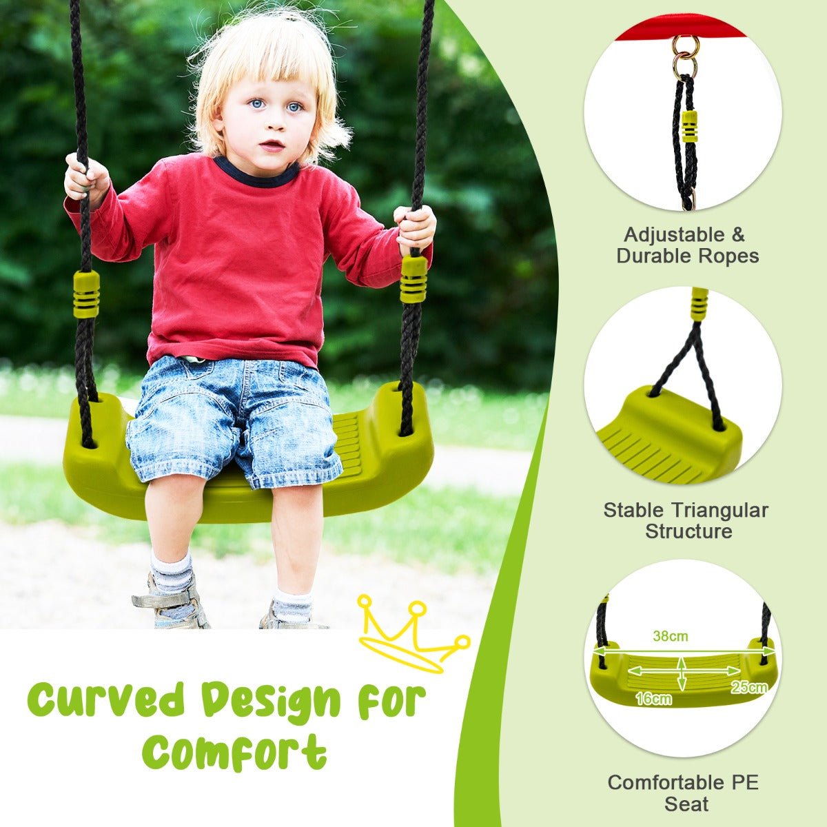 Outdoor Playtime Fun: Swing Set with Climbing Ladder for Kids