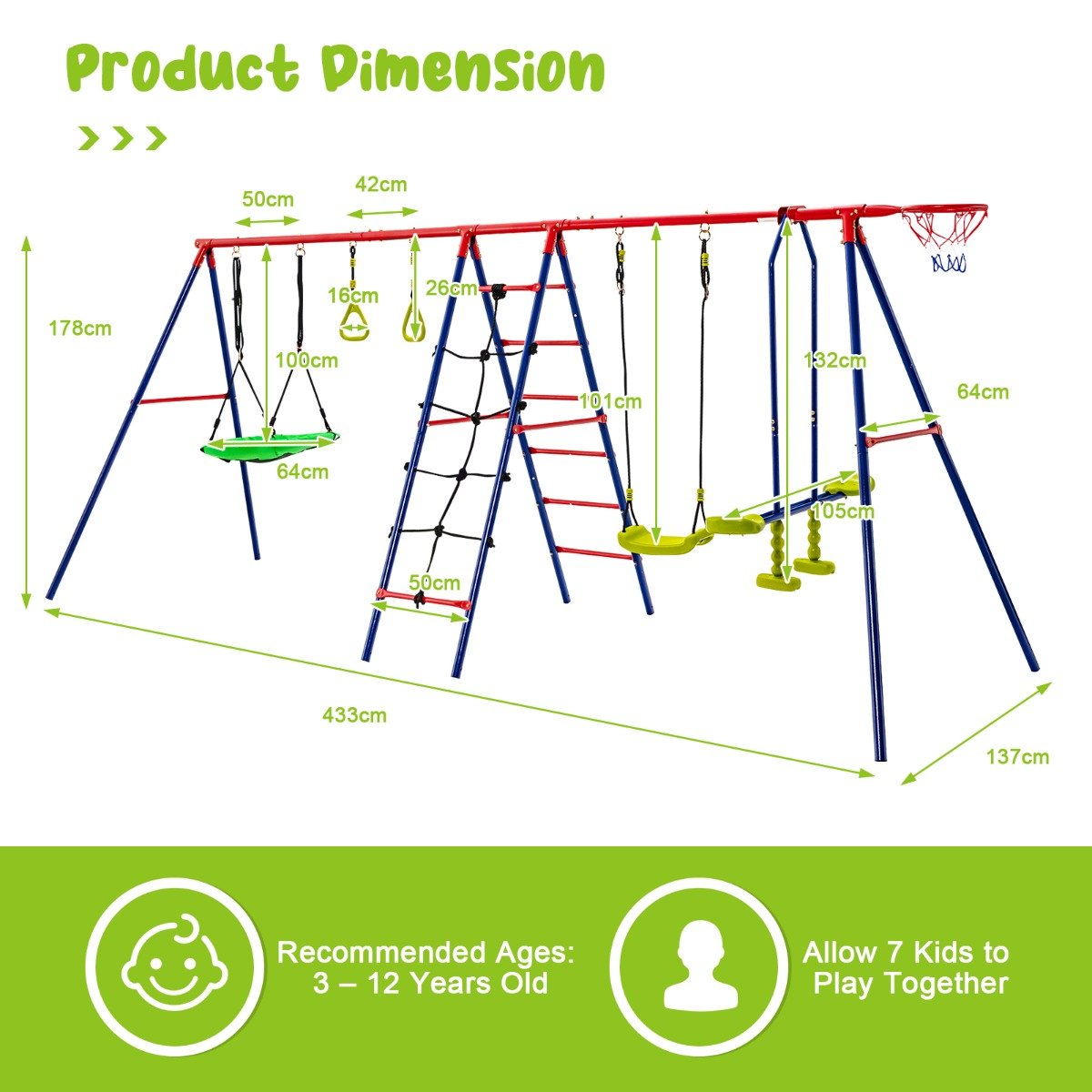 Climbing Ladder Swing Set for Kids: Outdoor Excitement and Play