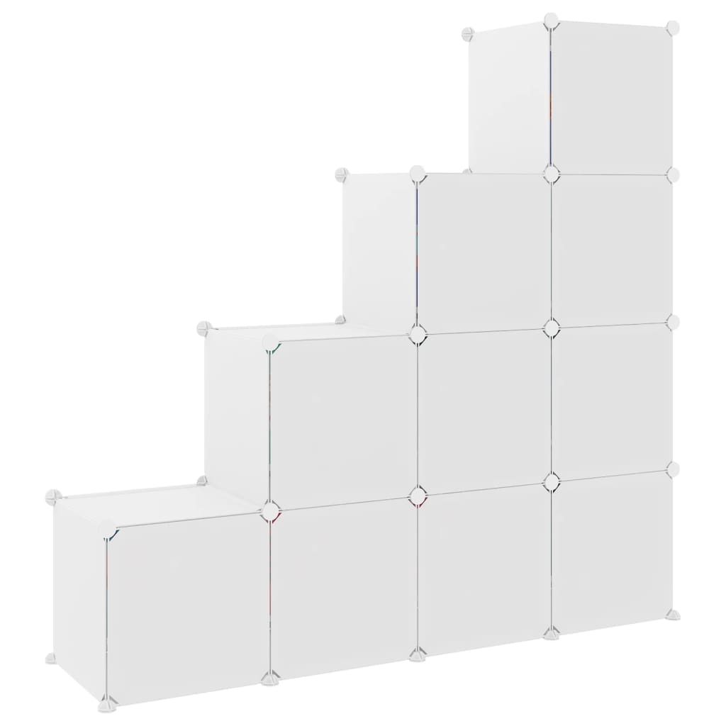Outer Space Cube Storage Cabinet for Kids with 10 Cubes White